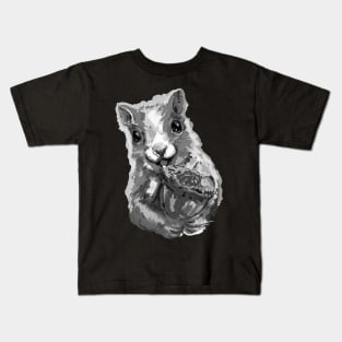 Squirrel Nut Black and White Kids T-Shirt